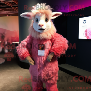 Pink Angora Goat maskot...