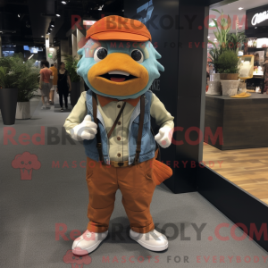 Orange Cod Maskottchen...