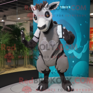 Gray Okapi mascot costume...