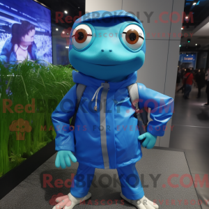 Blue Frog mascot costume...