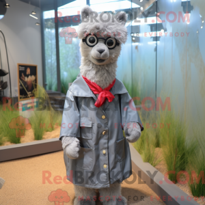 Gray Alpaca mascot costume...