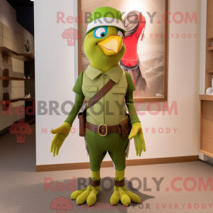 Limegrøn spætte maskot...