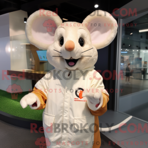 Cream Mouse mascot costume...