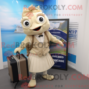 Beige Fish And Chips mascot...