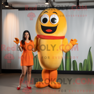 Orange Hot Dog maskot...