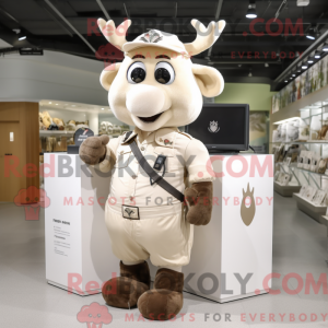 Cream Reindeer mascot...