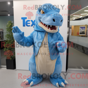 Sky Blue T Rex maskot...