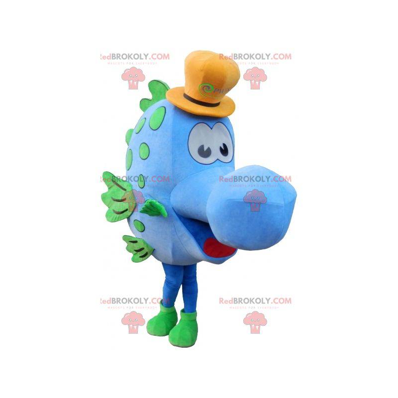 Sky Blue Clown fish mascot costume character dressed with Dress Pants and  Foot pads - Mascot Costumes -  Sizes L (175-180CM)