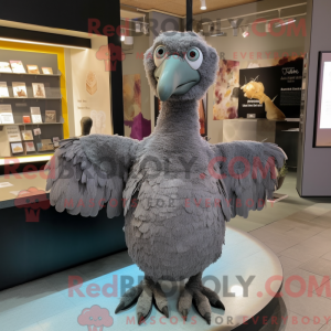 Gray Dodo Bird mascot...