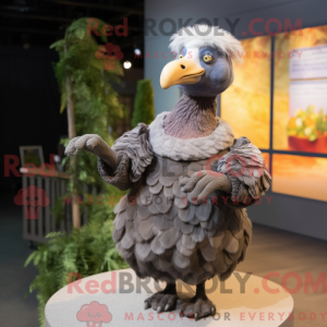 Grå Dodo Bird maskot...