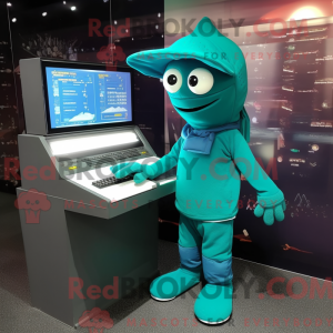 Teal Computer Maskottchen...
