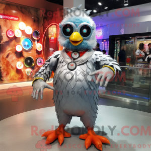 Sølv kylling maskot drakt...