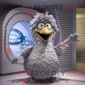 Sølv kylling maskot kostume...