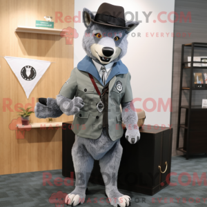 Gray Dingo mascot costume...