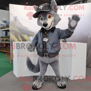 Grå Dingo maskot kostume...