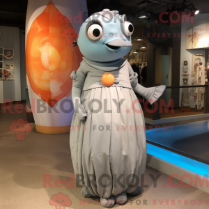 Gray Clown Fish mascot...