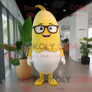 Cream Mango mascot costume...