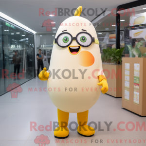 Cream Mango mascot costume...