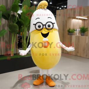Cream Mango mascot costume...