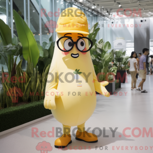 Cream Mango mascot costume...