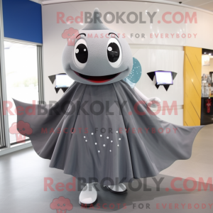 Grå Stingray maskot kostume...