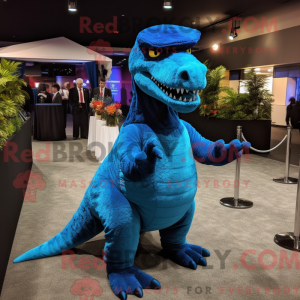 Blue T Rex mascot costume...