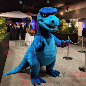 Blue T Rex maskot kostume...