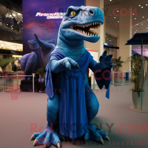 Blue T Rex mascot costume...