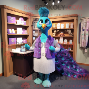 Lavendel-Pfau-Maskottchen-K...