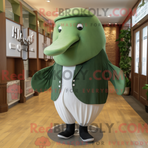 Olive Humpback Whale mascot...
