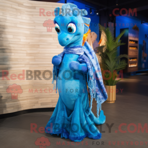 Blue Sea Horse mascot...