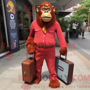 Rød orangutang maskot...