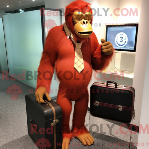 Rød orangutang maskot...