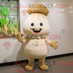 Beige majroe maskot kostume...