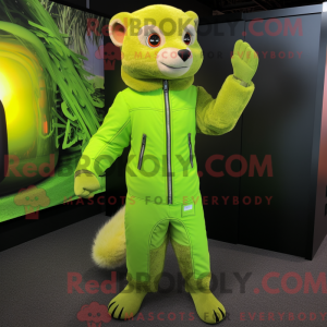 Lime Green Mongoose mascot...