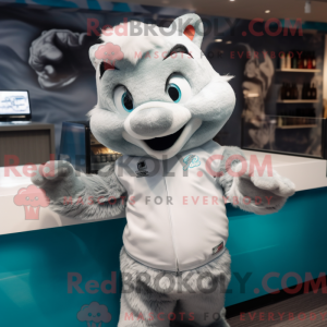 Sølv torsk maskot drakfigur...