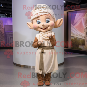 Beige Elf-mascottekostuum...