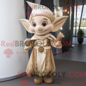 Beige Elf-mascottekostuum...