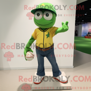 Green Baseball Ball mascot...