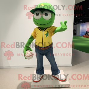 Grøn baseball bold maskot...