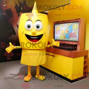 Gul TV-maskotdraktfigur...