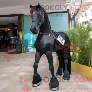 Svart hest maskot kostyme...