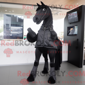 Schwarzes Pferd Maskottchen...