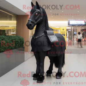 Svart hest maskot kostyme...