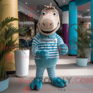 Cyan Quagga mascot costume...