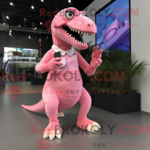 Postava maskota Pink T Rex...
