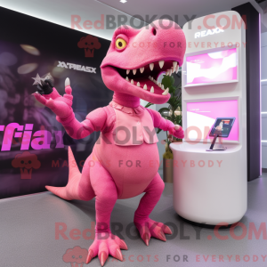 Pink T Rex mascot costume...