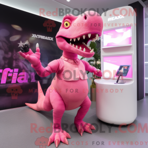 Roze T Rex mascottekostuum...