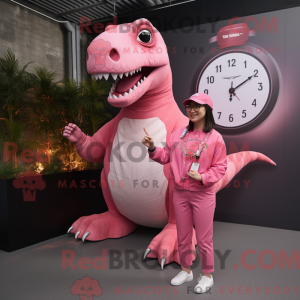 Postava maskota Pink T Rex...