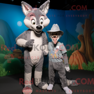 Grå Dingo maskot kostume...